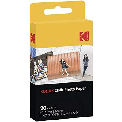 Kodak ZINK fotopapier, zelfklevend, 5 cm x 8 cm, (20 vellen), compatibel met Printomatic instant camera Kodak ZINK fotopapier, zelfklevend, 5 cm x 8 cm, (20 vellen), compatibel met Printomatic instant camera