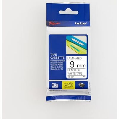 Brother P-Touch Tape Zwart op Wit 9 mm, TZ221 (9 mm) Brother P-Touch Tape Zwart op Wit 9 mm, TZ221 (9 mm)