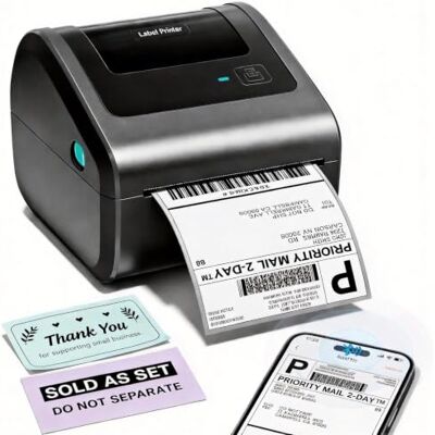 Phomemo Thermische printer, Bluetooth-labelprinter, D450BT thermische labelprinter, 4 x 6, verzendlabelprinter, DHL labelprinter, compatibel met Ebay, Etsy, Amazon, Shopify enz Phomemo Thermische printer, Bluetooth-labelprinter, D450BT thermische labelprinter, 4 x 6, verzendlabelprinter, DHL labelprinter, compatibel met Ebay, Etsy, Amazon, Shopify enz