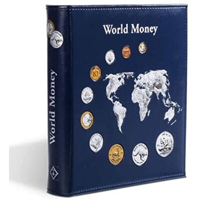 Leuchtturm Optima Münzalbum World Money, met 5 verschillende Optima muntenhoesjes, blauw Leuchtturm Optima Münzalbum World Money, met 5 verschillende Optima muntenhoesjes, blauw