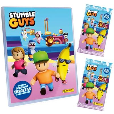 Panini American Stumble Guys Trading Cards Starter Pack met 1 map + 2 hoezen + 1 kaart gelimiteerde editie, karikatuur, 004841SPAFGD Panini American Stumble Guys Trading Cards Starter Pack met 1 map + 2 hoezen + 1 kaart gelimiteerde editie, karikatuur, 004841SPAFGD