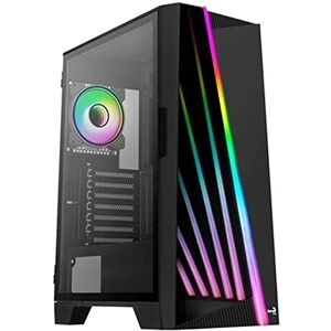 Aerocool Mirage ARGB ATX Mid Tower Case, LED front, gehard glas zijpaneel, 2 x 12 cm ARGB fans, zwart Aerocool Mirage ARGB ATX Mid Tower Case, LED front, gehard glas zijpaneel, 2 x 12 cm ARGB fans, zwart