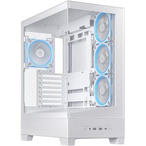Asus A31 Plus TG ARGB PC-behuizing ATX (compatibel met moederborden met verborgen aansluiting, 360 mm radiatoren en 380 mm graphics, 4 ARGB-ventilatoren, gehard glas, kabelmanagement), wit Asus A31 Plus TG ARGB PC-behuizing ATX (compatibel met moederborden met verborgen aansluiting, 360 mm radiatoren en 380 mm graphics, 4 ARGB-ventilatoren, gehard glas, kabelmanagement), wit