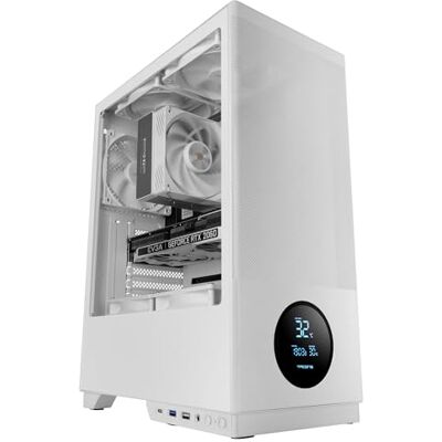 Tacens SAGITTA20 ATX PC-behuizing, led-display met real-time temperaturen, 3 x 120 mm ventilatoren, zijwand van gehard glas, stofdicht metalen net, kabelluik, USB-C Tacens SAGITTA20 ATX PC-behuizing, led-display met real-time temperaturen, 3 x 120 mm ventilatoren, zijwand van gehard glas, stofdicht metalen net, kabelluik, USB-C