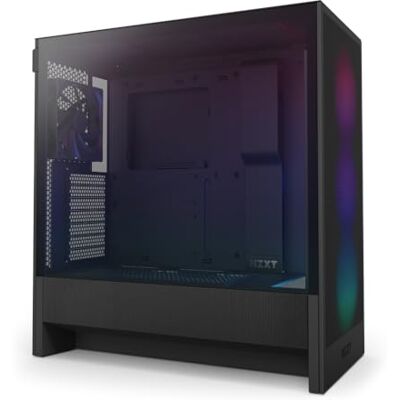NZXT H5 Flow RGB Compact Medium Tower ATX Gaming PC-behuizing Hoge luchtstroom F360 RGBCore (CV) inbegrepen Radiatorhouder voorzijde 360 mm, zwart NZXT H5 Flow RGB Compact Medium Tower ATX Gaming PC-behuizing Hoge luchtstroom F360 RGBCore (CV) inbegrepen Radiatorhouder voorzijde 360 mm, zwart