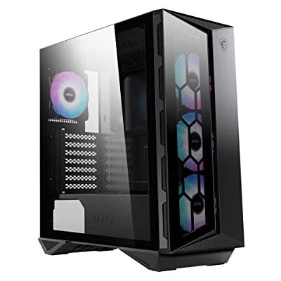 MSI MPG GUNGNIR 110R – 'G110R' gaming-computerbehuizing, zwart, USB 3.2 Gen2 type C, 4 ARGB 120 mm ventilatoren, Mystic Light Sync, 1 tot 6 ARGB, plaat van gehard glas, ATX, mATX, Mini-ITX MSI MPG GUNGNIR 110R – 'G110R' gaming-computerbehuizing, zwart, USB 3.2 Gen2 type C, 4 ARGB 120 mm ventilatoren, Mystic Light Sync, 1 tot 6 ARGB, plaat van gehard glas, ATX, mATX, Mini-ITX