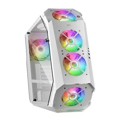 Mars Gaming MC51W, pc-gaming-behuizing, ATX, dubbel gehard glas, 5 ventilatoren 12 cm RGB, wit Mars Gaming MC51W, pc-gaming-behuizing, ATX, dubbel gehard glas, 5 ventilatoren 12 cm RGB, wit