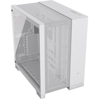 Corsair 6500D AIRFLOW ATX pc-behuizing met dubbele kamer, gehard glas, omgekeerde aansluiting compatibel met moederbord, geen ventilator inbegrepen, wit Corsair 6500D AIRFLOW ATX pc-behuizing met dubbele kamer, gehard glas, omgekeerde aansluiting compatibel met moederbord, geen ventilator inbegrepen, wit