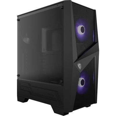 MSI MAG FORGE 100M pc-behuizing voor gaming, middelgrote toren, zwart, 2 x ventilator 120 mm RGB PWM, 1 x ventilator 120 mm, hub RGB 1-6, zijpaneel van gehard glas, ATX, micro-ATX, mini-ITX MSI MAG FORGE 100M pc-behuizing voor gaming, middelgrote toren, zwart, 2 x ventilator 120 mm RGB PWM, 1 x ventilator 120 mm, hub RGB 1-6, zijpaneel van gehard glas, ATX, micro-ATX, mini-ITX