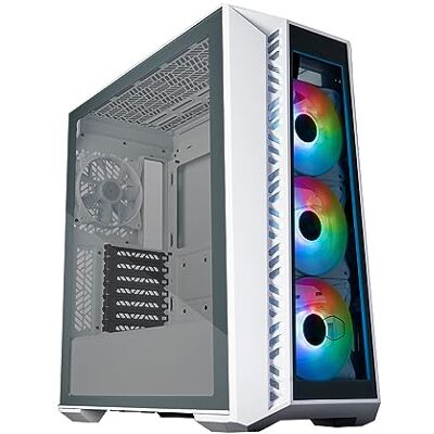Cooler Master MasterBox 520 PC-behuizing, middelgroot, ATX, 4 vooraf geïnstalleerde ventilatoren, meerdere luchtstroomconfiguraties, voor- en zijpaneel, gehard glas, ARGB-controller, wit Cooler Master MasterBox 520 PC-behuizing, middelgroot, ATX, 4 vooraf geïnstalleerde ventilatoren, meerdere luchtstroomconfiguraties, voor- en zijpaneel, gehard glas, ARGB-controller, wit