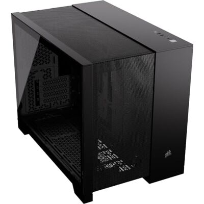 Corsair 2500D AIRFLOW mATX dubbele kamer pc-behuizing gehard glas omgekeerde aansluiting moederbord compatibel geen ventilator inbegrepen zwart Corsair 2500D AIRFLOW mATX dubbele kamer pc-behuizing gehard glas omgekeerde aansluiting moederbord compatibel geen ventilator inbegrepen zwart