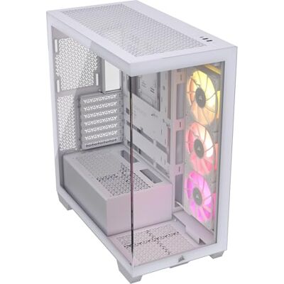 Corsair iCUE LINK 3500X RGB ATX Mid-Tower pc-behuizing – Panoramisch gehard glas – omgekeerde verbinding compatibel met moederbord – 3 x iCUE LINK RX120 RGB-ventilatoren inbegrepen – wit Corsair iCUE LINK 3500X RGB ATX Mid-Tower pc-behuizing – Panoramisch gehard glas – omgekeerde verbinding compatibel met moederbord – 3 x iCUE LINK RX120 RGB-ventilatoren inbegrepen – wit
