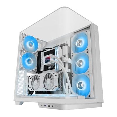 Mars Gaming MC-INFINIO, Gaming ATX, gehard glas, gebogen, frameloos, 2 x ARGB-ventilatoren 120 mm, verticale montage grafische kaarten, ondersteuning voor vloeistofkoeling tot 360 mm, USB-C, wit Mars Gaming MC-INFINIO, Gaming ATX, gehard glas, gebogen, frameloos, 2 x ARGB-ventilatoren 120 mm, verticale montage grafische kaarten, ondersteuning voor vloeistofkoeling tot 360 mm, USB-C, wit