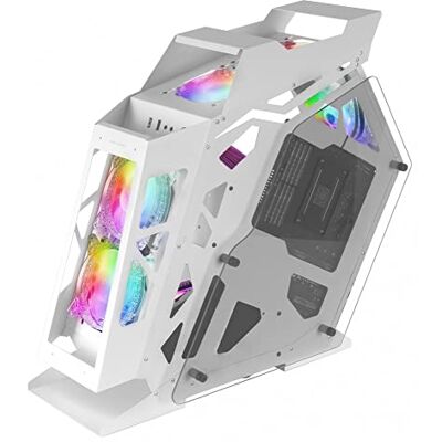 Mars Gaming MC61 wit, Gaming-pc-behuizing, compact, micro-ATX, 4 ventilatoren, 12 cm, ARGB chroom, dubbele beglazing van gehard glas Mars Gaming MC61 wit, Gaming-pc-behuizing, compact, micro-ATX, 4 ventilatoren, 12 cm, ARGB chroom, dubbele beglazing van gehard glas