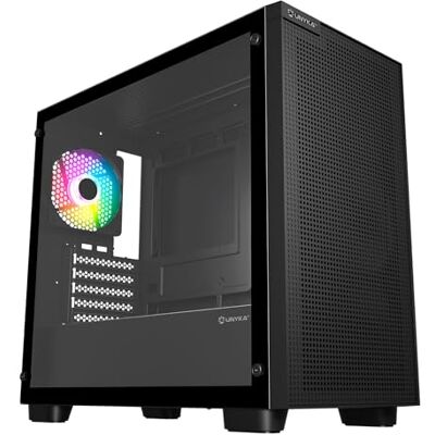 Unykach Revelat Mesh Edge Micro ATX behuizing ARGB Gaming Chassis Mesh frontpaneel, 4 ARGB-ventilatoren inbegrepen, 450 mm GPU-ondersteuning, 360 mm vloeistofkoeling Unykach Revelat Mesh Edge Micro ATX behuizing ARGB Gaming Chassis Mesh frontpaneel, 4 ARGB-ventilatoren inbegrepen, 450 mm GPU-ondersteuning, 360 mm vloeistofkoeling