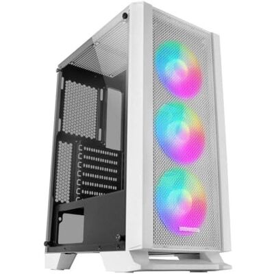 Mars Gaming MC-C Wit, PC-behuizing ATX, metalen mesh frontpaneel, gehard glas, 3 FRGB 120 mm frontventilatoren Mars Gaming MC-C Wit, PC-behuizing ATX, metalen mesh frontpaneel, gehard glas, 3 FRGB 120 mm frontventilatoren