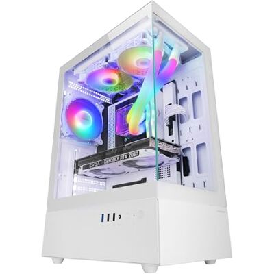Mars Gaming MC-XO, Gaming ATX-behuizing, dubbel gehard glas, 90 graden, FRGB-ventilator 12 cm, SIDECOOL koelsysteem, halfronde pc met dubbel slaapkamerdesign, grote interne capaciteit, wit Mars Gaming MC-XO, Gaming ATX-behuizing, dubbel gehard glas, 90 graden, FRGB-ventilator 12 cm, SIDECOOL koelsysteem, halfronde pc met dubbel slaapkamerdesign, grote interne capaciteit, wit