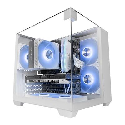 Mars Gaming MC-VISIONM, compacte gaming-behuizing, MicroATX, drievoudig gehard glas, structuur met dubbele kamer, houder voor vloeistofkoeling tot 240 mm, mini-tower pc met grote interne capaciteit, wit Mars Gaming MC-VISIONM, compacte gaming-behuizing, MicroATX, drievoudig gehard glas, structuur met dubbele kamer, houder voor vloeistofkoeling tot 240 mm, mini-tower pc met grote interne capaciteit, wit