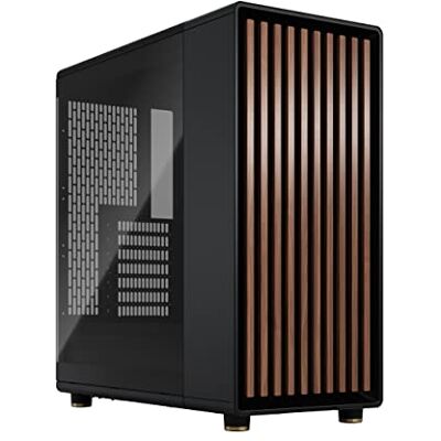Fractal Design North Charcoal Black Tempered Glass Dark Houten Walnut Front Glass Side Panel Twee 140 mm PWM-look fans inbegrepen Intuïtief Interieur Layout Design ATX Mid Tower PC Gaming Case Fractal Design North Charcoal Black Tempered Glass Dark Houten Walnut Front Glass Side Panel Twee 140 mm PWM-look fans inbegrepen Intuïtief Interieur Layout Design ATX Mid Tower PC Gaming Case
