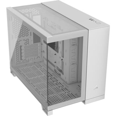 Corsair 2500X mATX dubbele kamer pc-behuizing Panoramisch gehard glas omgekeerde aansluiting compatibel met moederbord geen ventilator inbegrepen wit Corsair 2500X mATX dubbele kamer pc-behuizing Panoramisch gehard glas omgekeerde aansluiting compatibel met moederbord geen ventilator inbegrepen wit