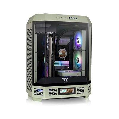 Thermaltake CA-1Z1-00MEWN-00 The Tower 600 Medium Tower ATX-behuizing, 3 panelen van gehard glas, moederbordhouder met verborgen connector, PCI-e roterende sleuven, matcha groen Thermaltake CA-1Z1-00MEWN-00 The Tower 600 Medium Tower ATX-behuizing, 3 panelen van gehard glas, moederbordhouder met verborgen connector, PCI-e roterende sleuven, matcha groen