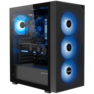 Unykach ATX Revelat Mesh Compact Edition behuizing Gaming behuizing met 4 ventilatoren × 120 mm ARGB, USB-C Gen 2, gehard glas, 240 mm koelhouder, mesh Unykach ATX Revelat Mesh Compact Edition behuizing Gaming behuizing met 4 ventilatoren × 120 mm ARGB, USB-C Gen 2, gehard glas, 240 mm koelhouder, mesh