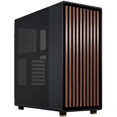 Fractal Design North Charcoal Black – Wood Walnut Front – Mesh Side Panels – Twee 140 mm PWM-look fans inbegrepen – intuïtief interieur lay-out design – ATX Mid Tower PC Gaming Case Fractal Design North Charcoal Black – Wood Walnut Front – Mesh Side Panels – Twee 140 mm PWM-look fans inbegrepen – intuïtief interieur lay-out design – ATX Mid Tower PC Gaming Case