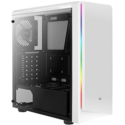 Aerocool Rift PC-behuizing ATX wit, RGB 13 modi, zijpaneel, ventilator 12 cm, wit Aerocool Rift PC-behuizing ATX wit, RGB 13 modi, zijpaneel, ventilator 12 cm, wit