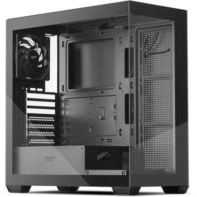 darkFlash ATX Mid-Tower PC-behuizing, Vooraf Geïnstalleerde PWM-ventilatoren, Full View Glas Gaming PC Case, ondersteunt tot 360 mm AIO (DS900) (1 ventilator zonder ledverlichting, zwart) darkFlash ATX Mid-Tower PC-behuizing, Vooraf Geïnstalleerde PWM-ventilatoren, Full View Glas Gaming PC Case, ondersteunt tot 360 mm AIO (DS900) (1 ventilator zonder ledverlichting, zwart)