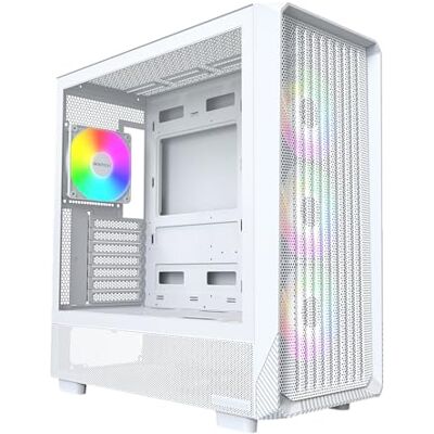 Montech X5 ATX gaming-pc-behuizing voor middelgrote toren, hoge luchtstroom, 3 vooraf geïnstalleerde 140 mm en 1 x 120 mm ARGB-ventilatoren, zijwand van glas, carbon-drukaccenten, ondersteuning Montech X5 ATX gaming-pc-behuizing voor middelgrote toren, hoge luchtstroom, 3 vooraf geïnstalleerde 140 mm en 1 x 120 mm ARGB-ventilatoren, zijwand van glas, carbon-drukaccenten, ondersteuning