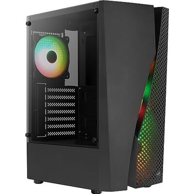 Aerocool WAVEBKV3, pc-behuizing, ATX, gehard glas, 4 x RGB-ventilatoren 12 cm, zwart Aerocool WAVEBKV3, pc-behuizing, ATX, gehard glas, 4 x RGB-ventilatoren 12 cm, zwart