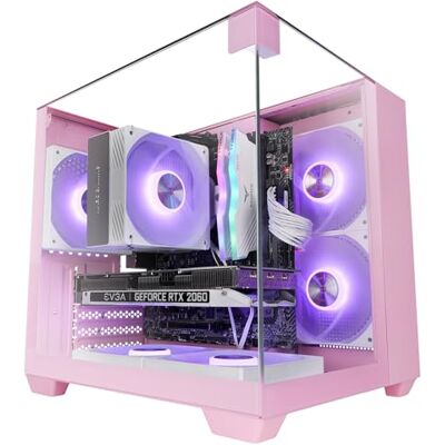 Mars Gaming MC-VISIONM, compacte gaming-behuizing, MicroATX, drievoudig gehard glas, structuur met dubbele kamer, houder voor vloeistofkoeling tot 240 mm, mini-tower pc met grote interne capaciteit, roze Mars Gaming MC-VISIONM, compacte gaming-behuizing, MicroATX, drievoudig gehard glas, structuur met dubbele kamer, houder voor vloeistofkoeling tot 240 mm, mini-tower pc met grote interne capaciteit, roze