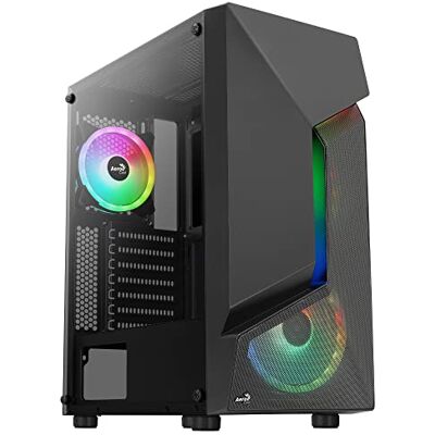 Aerocool SCAPEBKV3 Gaming Box ATX Front RGB LED gehard glas 3 ARGB ventilator zwart Aerocool SCAPEBKV3 Gaming Box ATX Front RGB LED gehard glas 3 ARGB ventilator zwart