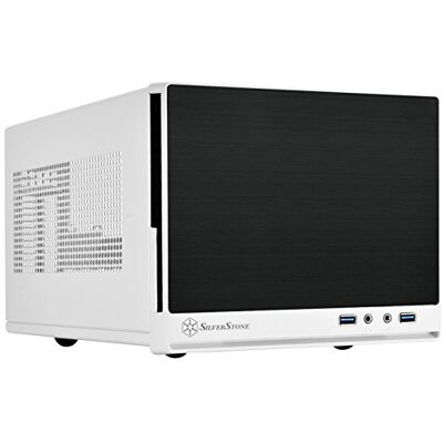 Silverstone Technology SST-SG13WB-Q Sugo Mini-ITX compacte pc-behuizing, kunststof frontpaneel met faux aluminium afwerking, zwart en wit Silverstone Technology SST-SG13WB-Q Sugo Mini-ITX compacte pc-behuizing, kunststof frontpaneel met faux aluminium afwerking, zwart en wit