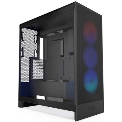 NZXT H7 Flow RGB Medium toren ATX luchtventilatoren RGB Ventilatoren voor directe koeling grafische kaart RGB structuur ventilator 360 mm incl. Kabelbeheer Zwart NZXT H7 Flow RGB Medium toren ATX luchtventilatoren RGB Ventilatoren voor directe koeling grafische kaart RGB structuur ventilator 360 mm incl. Kabelbeheer Zwart