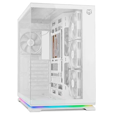 Xtreme Hummer Galaxy PC-behuizing, frameless gehard glas, 4 ventilatoren 120 mm PWM, ruimte voor 10 ventilatoren, USB-C en USB 3.0, ARGB Hub controller, ATX/M-ATX/ITX, wit Xtreme Hummer Galaxy PC-behuizing, frameless gehard glas, 4 ventilatoren 120 mm PWM, ruimte voor 10 ventilatoren, USB-C en USB 3.0, ARGB Hub controller, ATX/M-ATX/ITX, wit