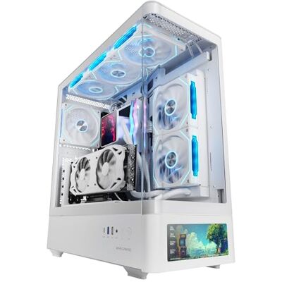 Mars Gaming MC-LCDPRO, ATX-gaming-behuizing, 7,2 inch IPS LCD-display, personaliseerbaar, gehard glas voor en zijkant, dubbele kamerstructuur, houder voor vloeistofkoeling tot 360 mm, wit Mars Gaming MC-LCDPRO, ATX-gaming-behuizing, 7,2 inch IPS LCD-display, personaliseerbaar, gehard glas voor en zijkant, dubbele kamerstructuur, houder voor vloeistofkoeling tot 360 mm, wit