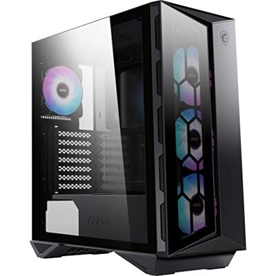 MSI MPG GUNGNIR 110R – 'G110R' gaming-computerbehuizing, zwart, USB 3.2 Gen2 type C, 4 ARGB 120 mm ventilatoren, Mystic Light Sync, 1 tot 6 ARGB, plaat van gehard glas, ATX, mATX, Mini-ITX MSI MPG GUNGNIR 110R – 'G110R' gaming-computerbehuizing, zwart, USB 3.2 Gen2 type C, 4 ARGB 120 mm ventilatoren, Mystic Light Sync, 1 tot 6 ARGB, plaat van gehard glas, ATX, mATX, Mini-ITX