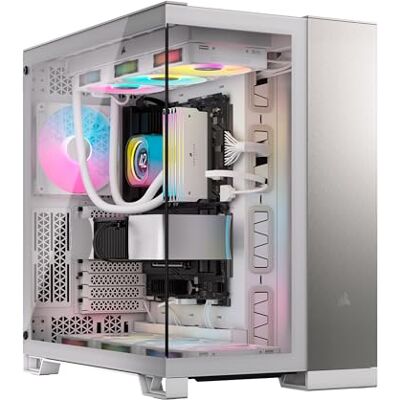 Corsair 6500X mATX Mid-Tower PC-behuizing met dubbele kamer Panoramisch gehard glas omgekeerde verbinding compatibel met moederbord geen ventilatoren inbegrepen wit/grijs gesatineerd aluminium Corsair 6500X mATX Mid-Tower PC-behuizing met dubbele kamer Panoramisch gehard glas omgekeerde verbinding compatibel met moederbord geen ventilatoren inbegrepen wit/grijs gesatineerd aluminium