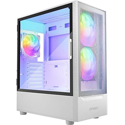 Antec ATX NX410 RGB Midtower behuizing met glasplaat, wit Antec ATX NX410 RGB Midtower behuizing met glasplaat, wit
