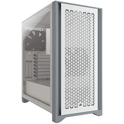 Corsair 4000D Airflow behuizing ATX, middelgroot, gehard glas toren (voorpaneel met verhoogde luchtstroom, zijpaneel, gehard glas, ruime binnenvoering, twee 120 mm ventilatoren inbegrepen), wit Corsair 4000D Airflow behuizing ATX, middelgroot, gehard glas toren (voorpaneel met verhoogde luchtstroom, zijpaneel, gehard glas, ruime binnenvoering, twee 120 mm ventilatoren inbegrepen), wit