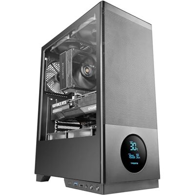 Tacens SAGITTA20 ATX PC-behuizing, led-display met real-time temperaturen, 3 x 120 mm ventilatoren, zijwand van gehard glas, stofdicht metalen net, kabelluik, USB-C Tacens SAGITTA20 ATX PC-behuizing, led-display met real-time temperaturen, 3 x 120 mm ventilatoren, zijwand van gehard glas, stofdicht metalen net, kabelluik, USB-C
