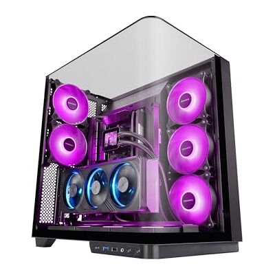 Mars Gaming MC-INFINIO, Gaming ATX, gehard glas, gebogen, frameloos, 2 x ARGB-ventilatoren 120 mm, verticale montage grafische kaarten, ondersteuning voor vloeistofkoeling tot 360 mm, USB-C, zwart Mars Gaming MC-INFINIO, Gaming ATX, gehard glas, gebogen, frameloos, 2 x ARGB-ventilatoren 120 mm, verticale montage grafische kaarten, ondersteuning voor vloeistofkoeling tot 360 mm, USB-C, zwart
