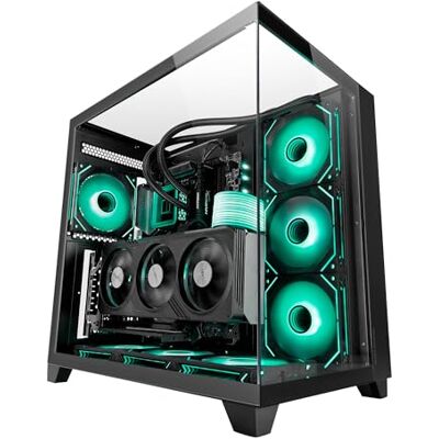 Mars Gaming MARSGAMING MC-3C, ATX-gaming-behuizing, 3D-panoramisch zicht met drievoudig gehard glas, ontwerp met dubbele zijkamer, volledige ondersteuning voor vloeistofkoeling, halftoren PC kabelmanagement, zwart Mars Gaming MARSGAMING MC-3C, ATX-gaming-behuizing, 3D-panoramisch zicht met drievoudig gehard glas, ontwerp met dubbele zijkamer, volledige ondersteuning voor vloeistofkoeling, halftoren PC kabelmanagement, zwart