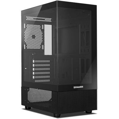 Xtreme HUMMER VISION BLACK Semi-Tower ATX M-ATX, zij- en voorruiten van gehard glas, sleuf voor 5 ventilatoren, CG compatibel tot 300 mm, USB 3.0, zwart Xtreme HUMMER VISION BLACK Semi-Tower ATX M-ATX, zij- en voorruiten van gehard glas, sleuf voor 5 ventilatoren, CG compatibel tot 300 mm, USB 3.0, zwart