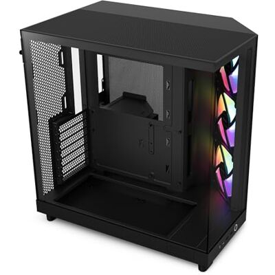 NZXT H6 Flow RGB CC-H61FB-R1 Compact Dual-Chamber Mid-Tower Airflow Case Inclusief 3 x 120 mm RGB-fans Panoramic Glass Panels High-Performance Airflow Panels Kabelbeheer Zwart NZXT H6 Flow RGB CC-H61FB-R1 Compact Dual-Chamber Mid-Tower Airflow Case Inclusief 3 x 120 mm RGB-fans Panoramic Glass Panels High-Performance Airflow Panels Kabelbeheer Zwart
