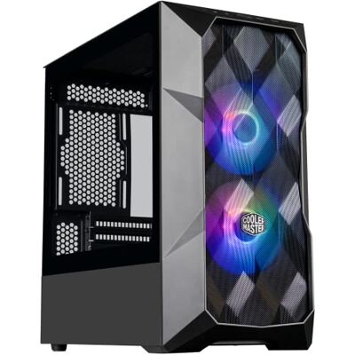 Cooler Master TD300 Mesh mini-toren pc-behuizing, hoge luchtstroom, 2 intake ARGB-ventilatoren 120 mm, moederbord Micro-ATX & Mini-ITX, zijpaneel van gehard glas, afneembaar deksel, ARGB/PWM-hub Cooler Master TD300 Mesh mini-toren pc-behuizing, hoge luchtstroom, 2 intake ARGB-ventilatoren 120 mm, moederbord Micro-ATX & Mini-ITX, zijpaneel van gehard glas, afneembaar deksel, ARGB/PWM-hub