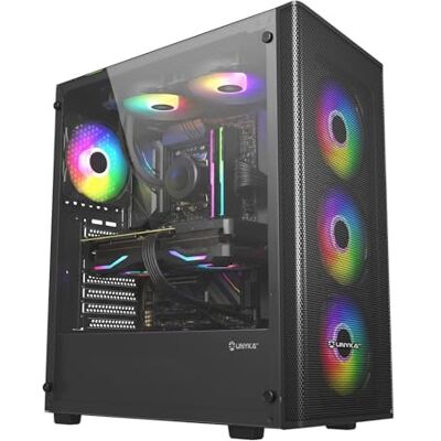 Unykach Mir 100 Caja ATX Gaming Cristal Templado Lateral y 4 ARGB Negra ventilatoren Unykach Mir 100 Caja ATX Gaming Cristal Templado Lateral y 4 ARGB Negra ventilatoren