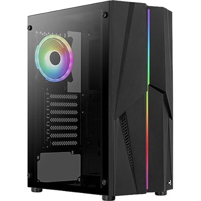 Aerocool Mecha ARGB ATX Midtower behuizing met glasplaat, zwart Aerocool Mecha ARGB ATX Midtower behuizing met glasplaat, zwart