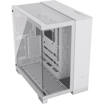 Corsair ATX 6500X Mid-Tower PC-behuizing met dubbele kamer Panoramisch gehard glas omgekeerde aansluiting compatibel met moederbord geen ventilatoren inbegrepen wit Corsair ATX 6500X Mid-Tower PC-behuizing met dubbele kamer Panoramisch gehard glas omgekeerde aansluiting compatibel met moederbord geen ventilatoren inbegrepen wit